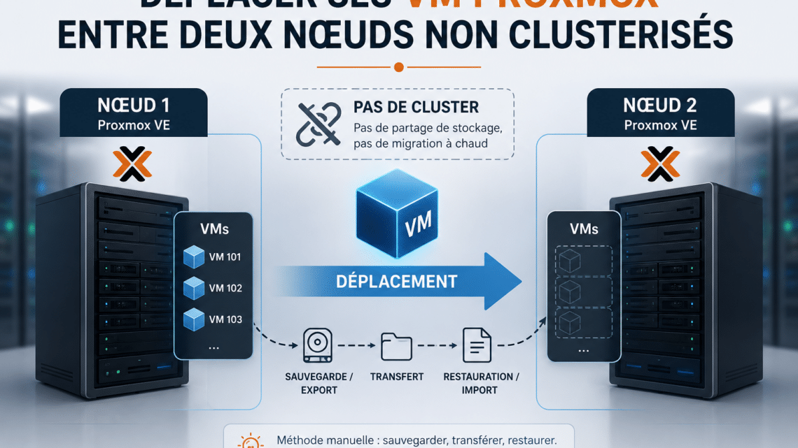 Déplacer ses VM Proxmox entre deux nœuds non clusterisés